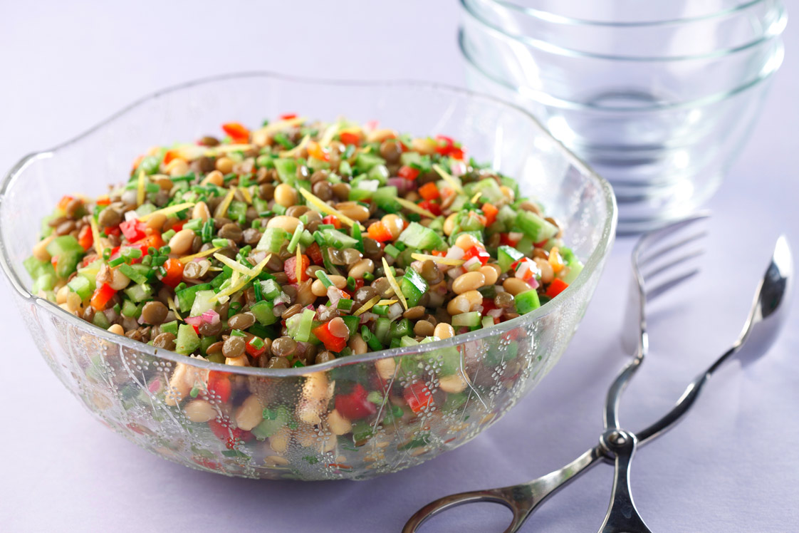 Lentil and Soybean Salad with Lemon Parsley Vinaigrette  - Salads, Soups &amp; Stews Recipe