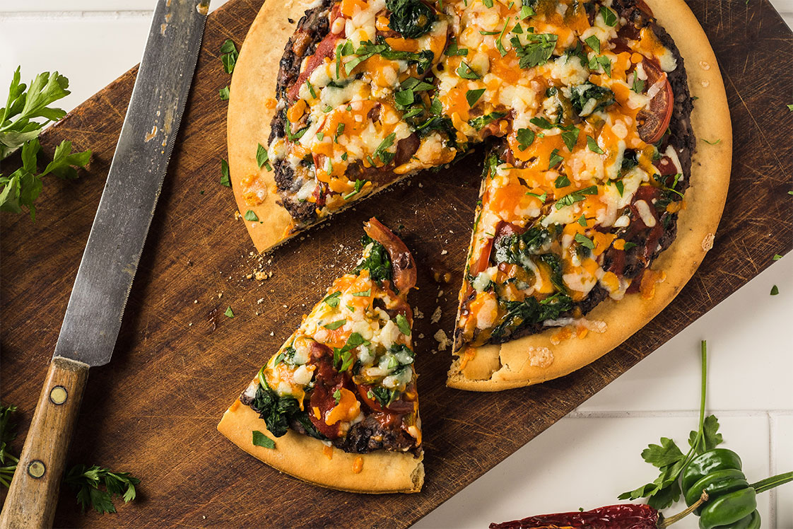 Black Bean, Salsa and Spinach Pizza - Mains Recipe