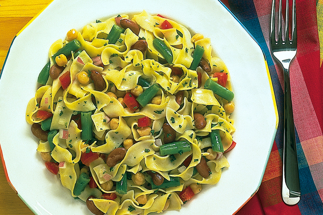 Three Bean Pasta Salad - Appetizers, Snacks & Sides Recipe