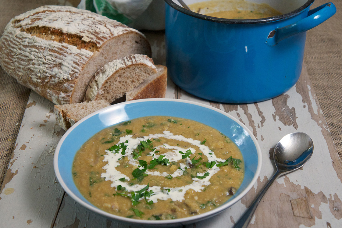 Whole Yellow Pea and Mushroom Soup - Gourmet Gurus, Salads, Soups & Stews Recipe