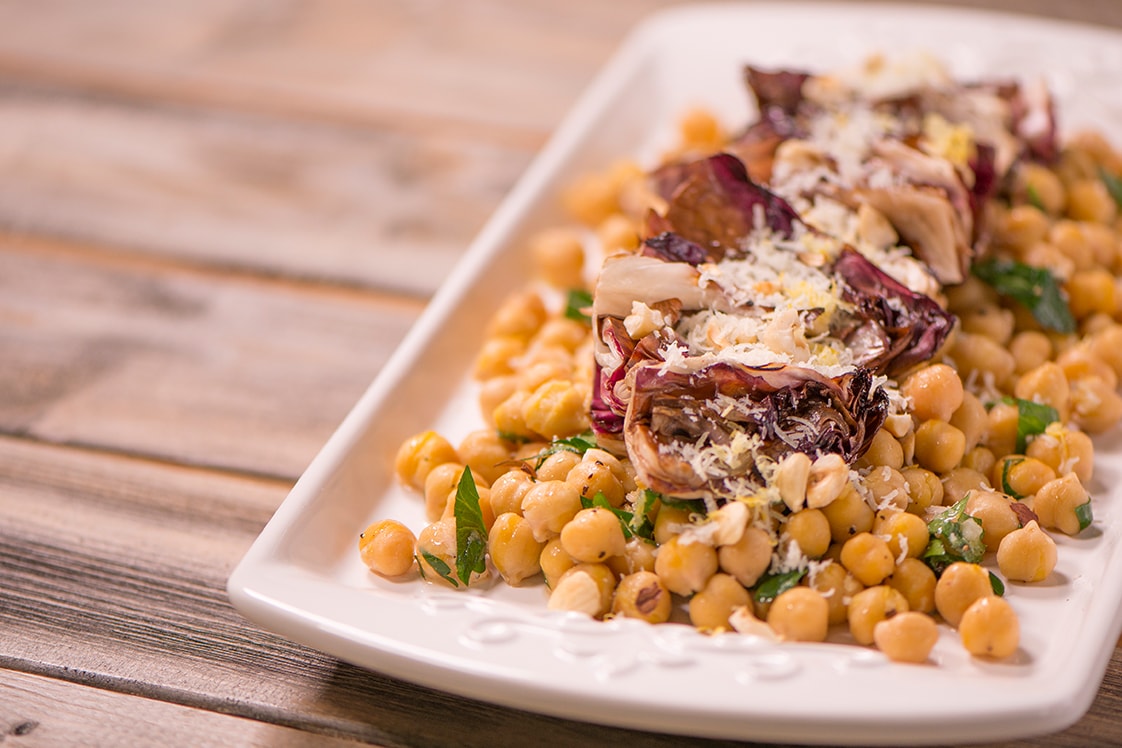 Charred Radicchio and Chickpea Salad - Gourmet Gurus, Appetizers, Snacks & Sides, Mains Recipe