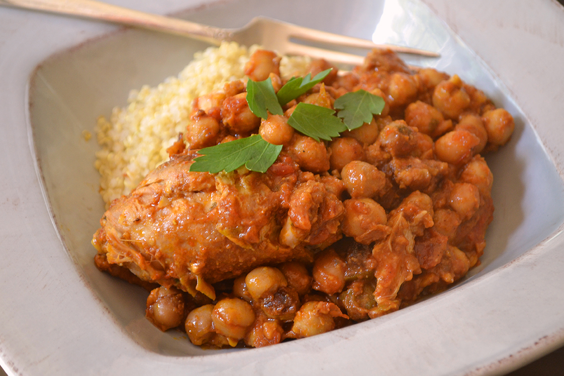 Curried Peanut Chickpeas & Chicken Thighs - Mains Recipe