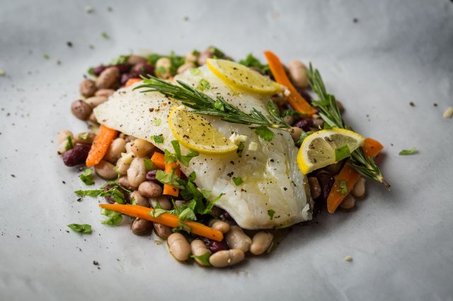 Netherlands, Cod and Beans en Papilotte