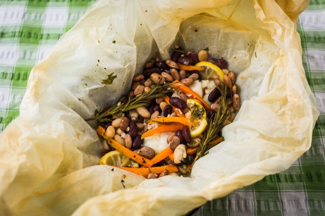 Netherlands, Cod and Beans en Papilotte