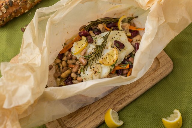 Netherlands, Cod and Beans en Papilotte