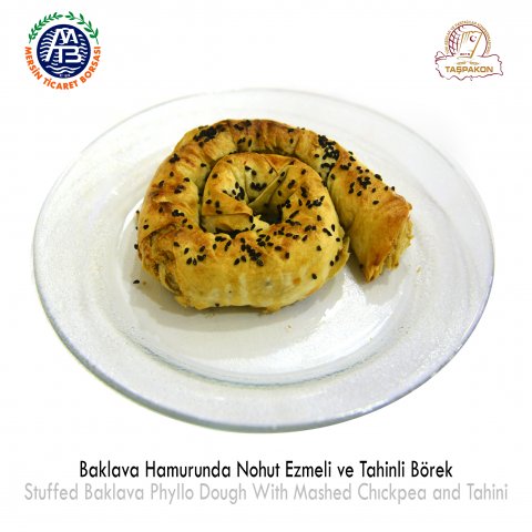 Stuffed Baklava Phyllo Dough with Mashed Chickpea and Tahini